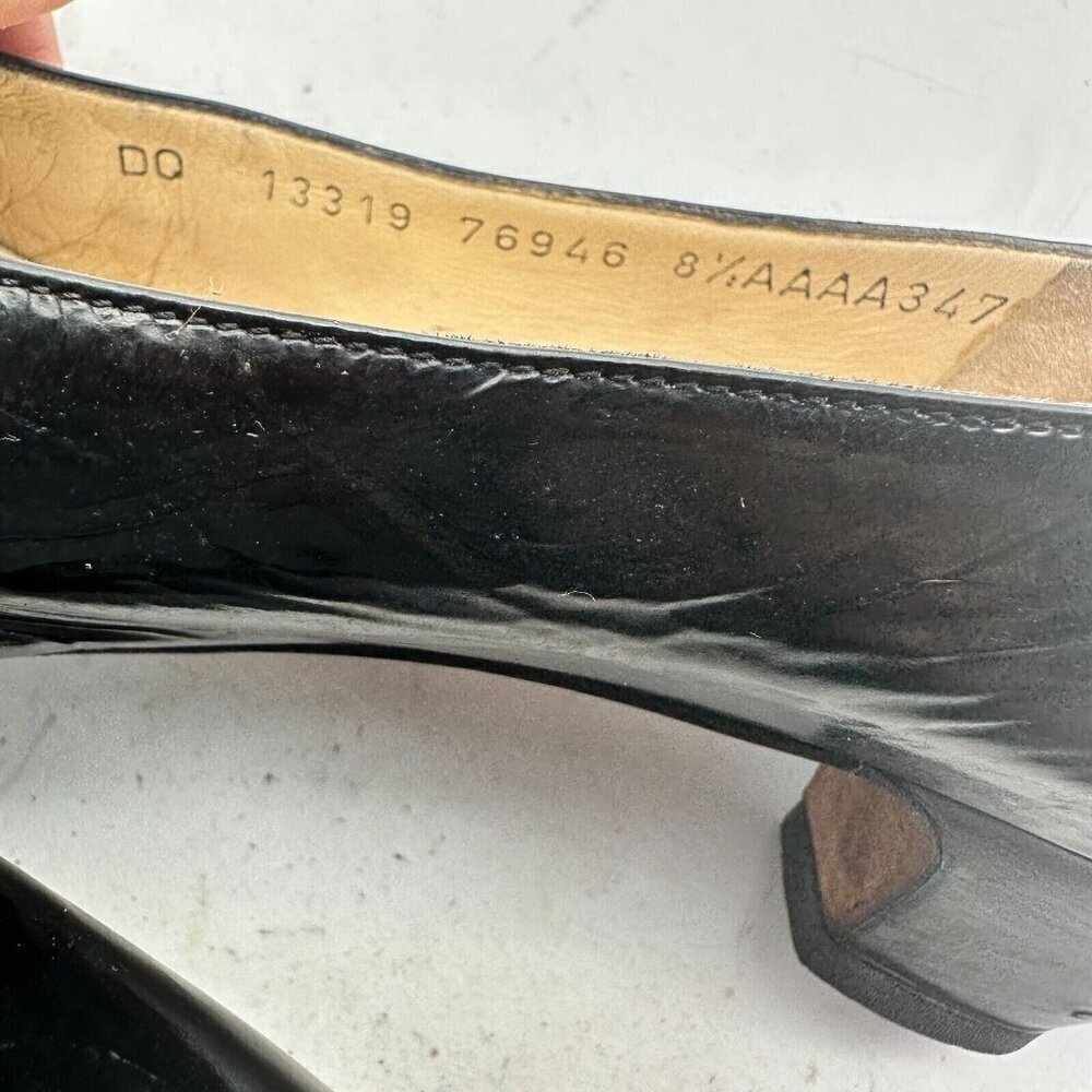Salvatore Ferragamo Women Size 8.5 AAAA Black Leather Slip On Medium Heel Pump - Picture 13 of 14